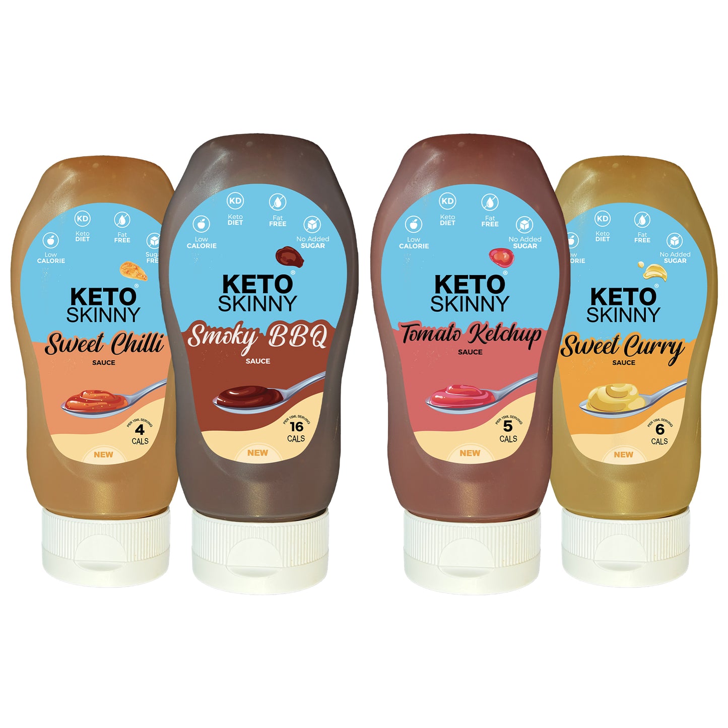 Keto Skinny Assorted Combo(Sweet Chilli, Sweet Curry, BBQ, Ketchup)