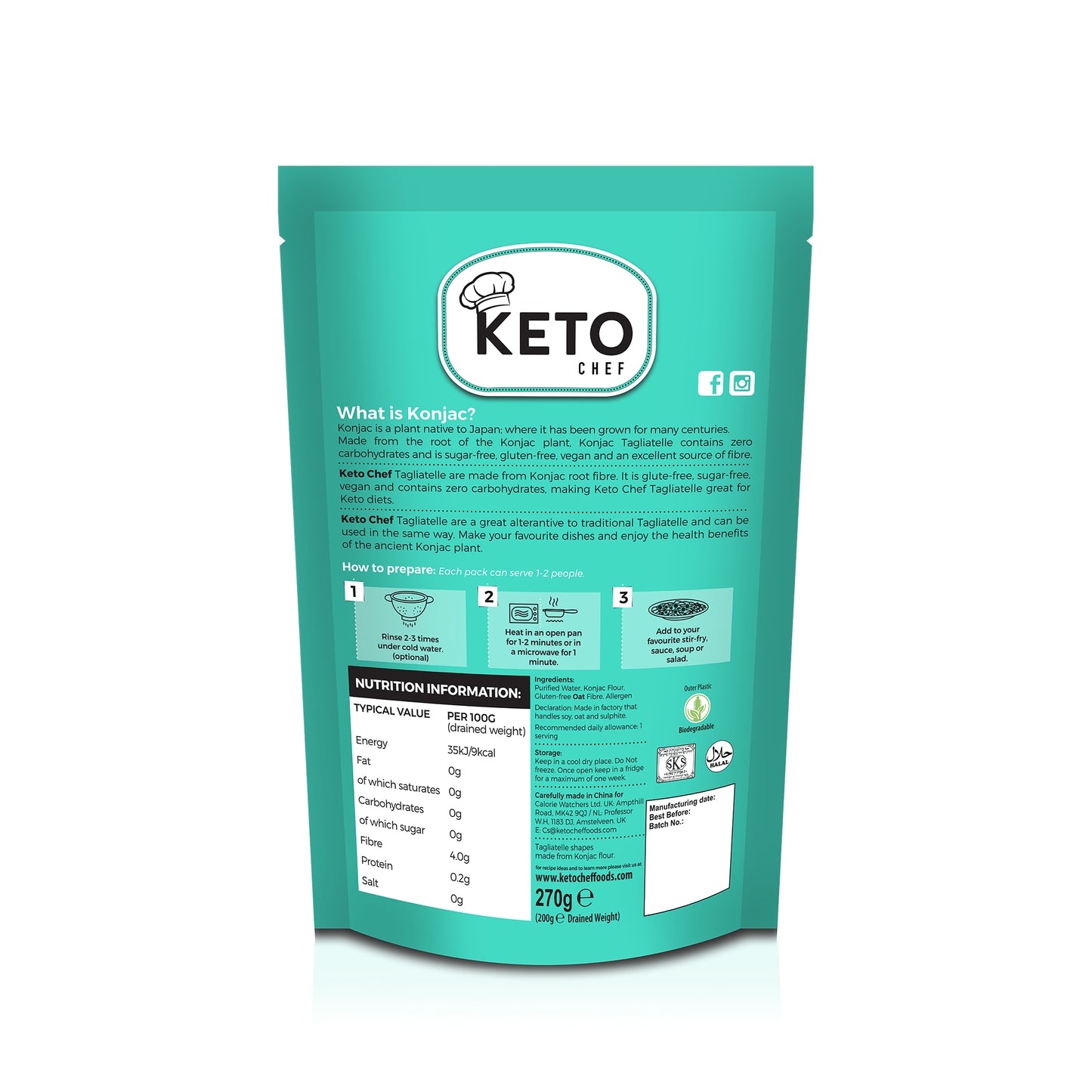 Keto Chef Tagliatelle Pasta