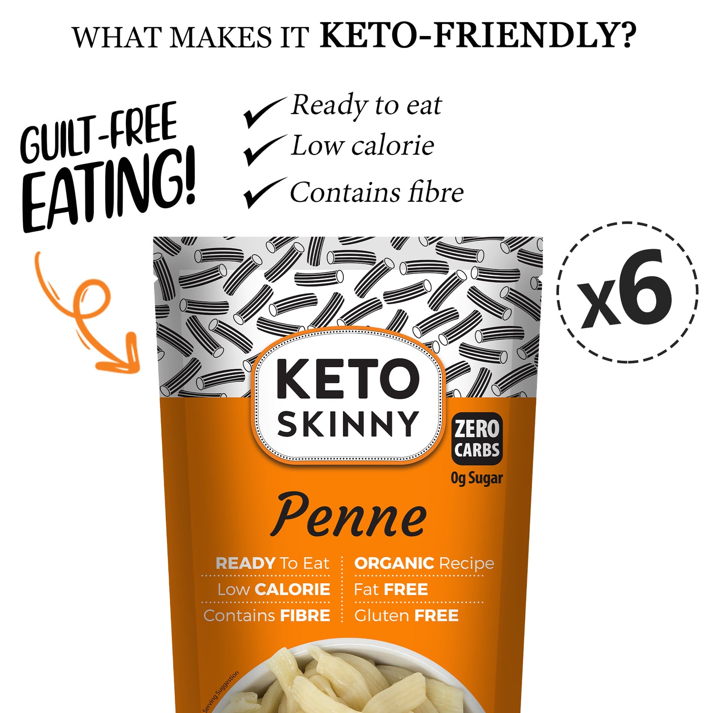 Keto Skinny Penne Pasta
