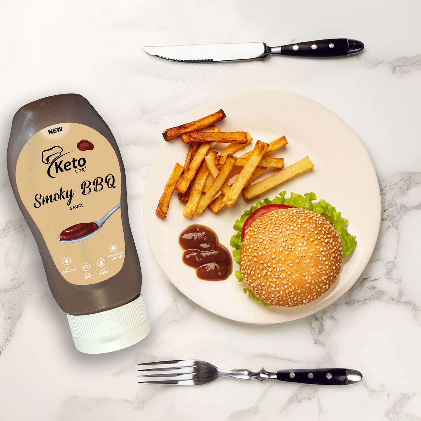 Keto Chef Sauces Combo – (Vegan Mayo, Smoky BBQ, Tomato Ketchup)