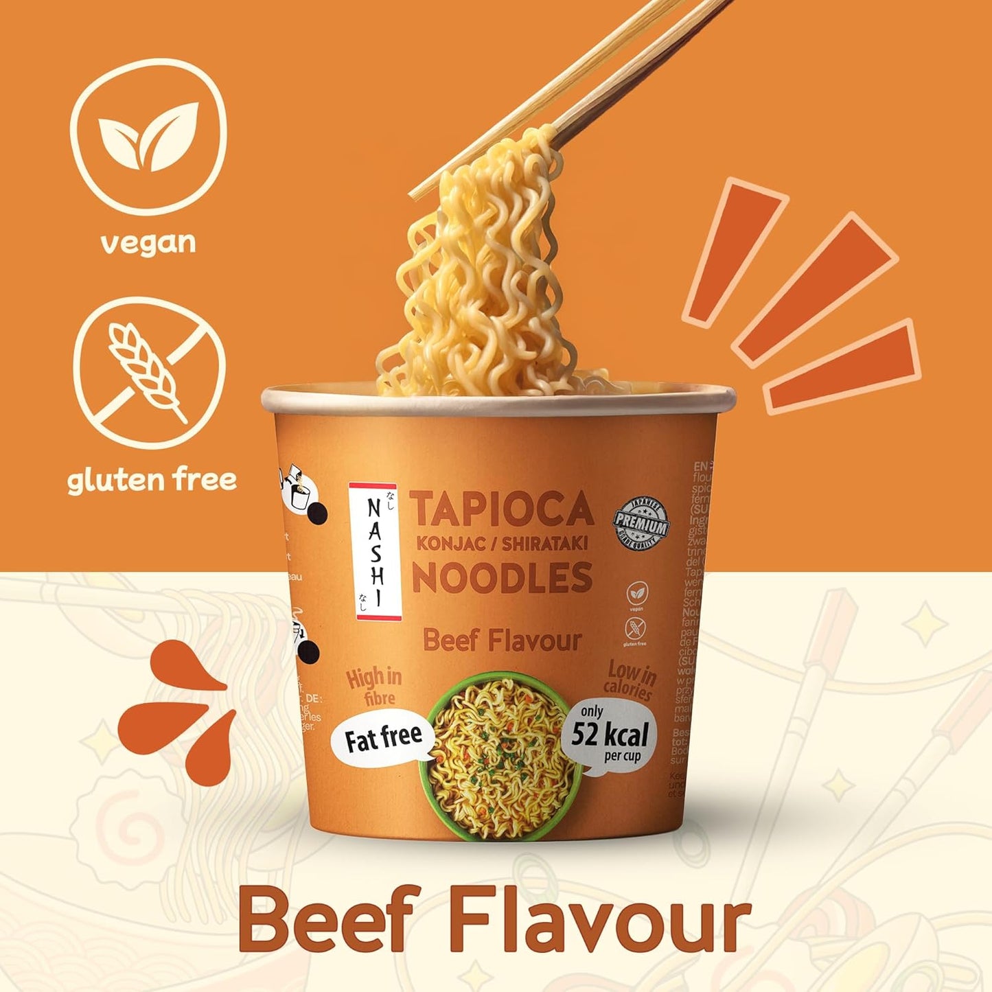 Nashi Tapioca Konjac Shirataki Pot Noodles- Beef Flavour