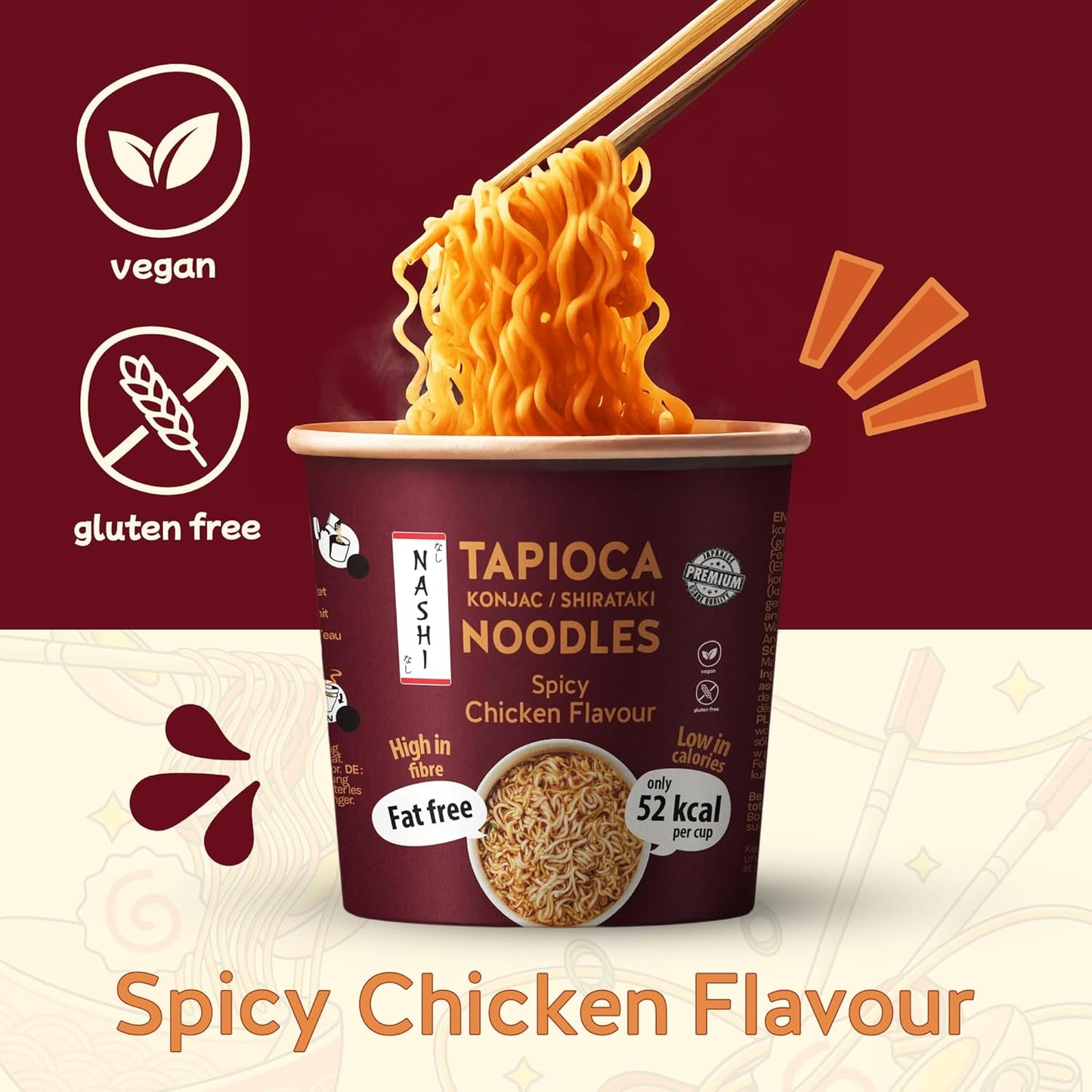Nashi Tapioca Konjac Shirataki Pot Noodles- Spicy Chicken Flavour