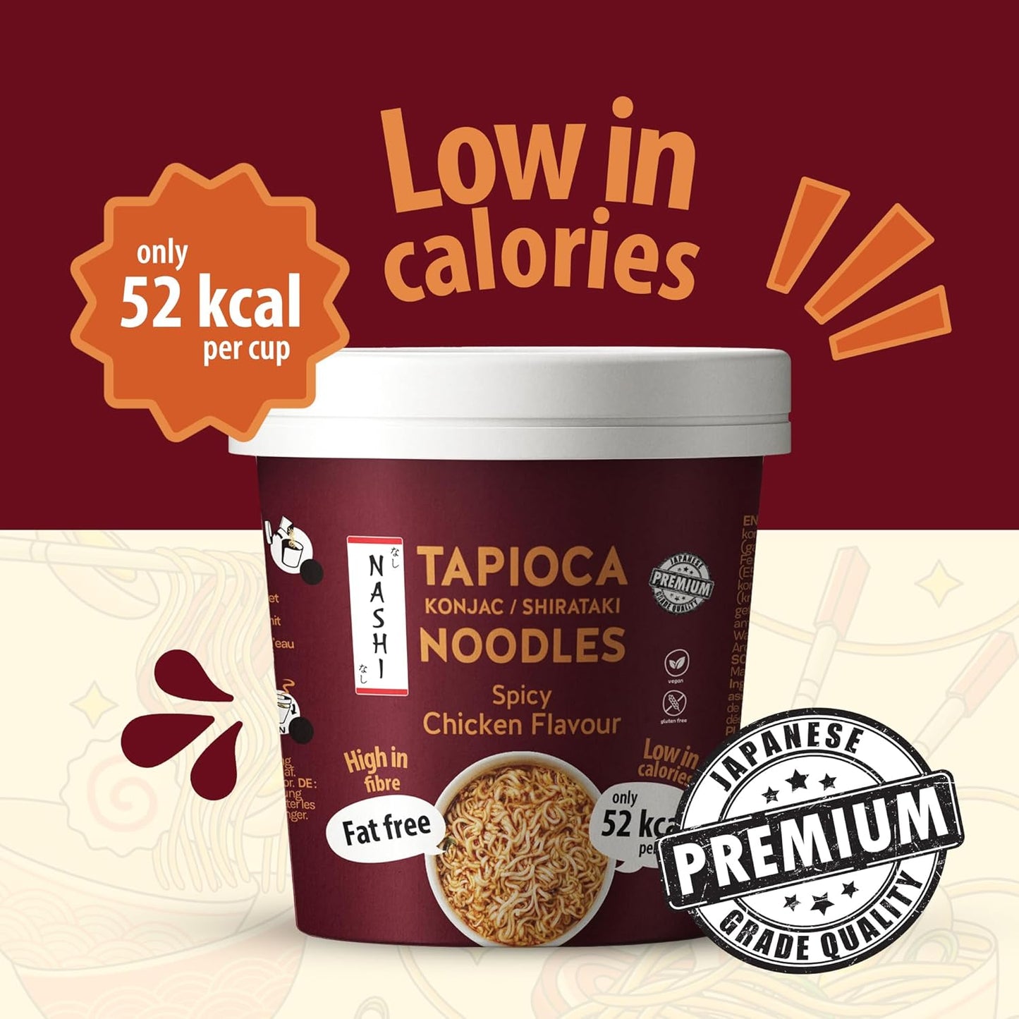 Nashi Tapioca Konjac Shirataki Pot Noodles- Spicy Chicken Flavour