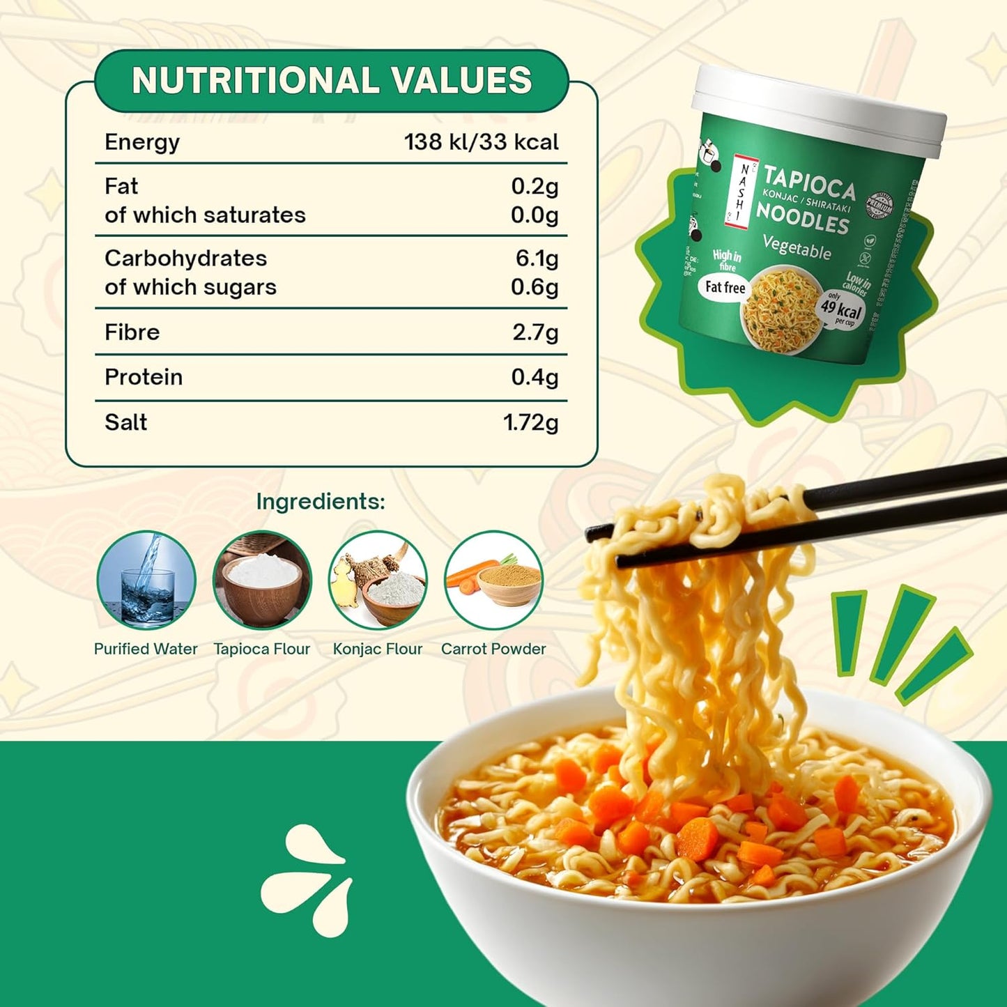 Nashi Tapioca Konjac Shirataki Pot Noodles -Vegetable