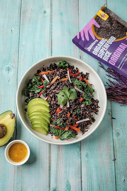Jasberry Organic Rice - Superfood Rice with High Antioxidants, Ready to Eat or Heat, 100% Jasberry Rice, Non-GMO, Gluten-Free, USDA Certified Organic, Vegan (Pack of 6, Original)