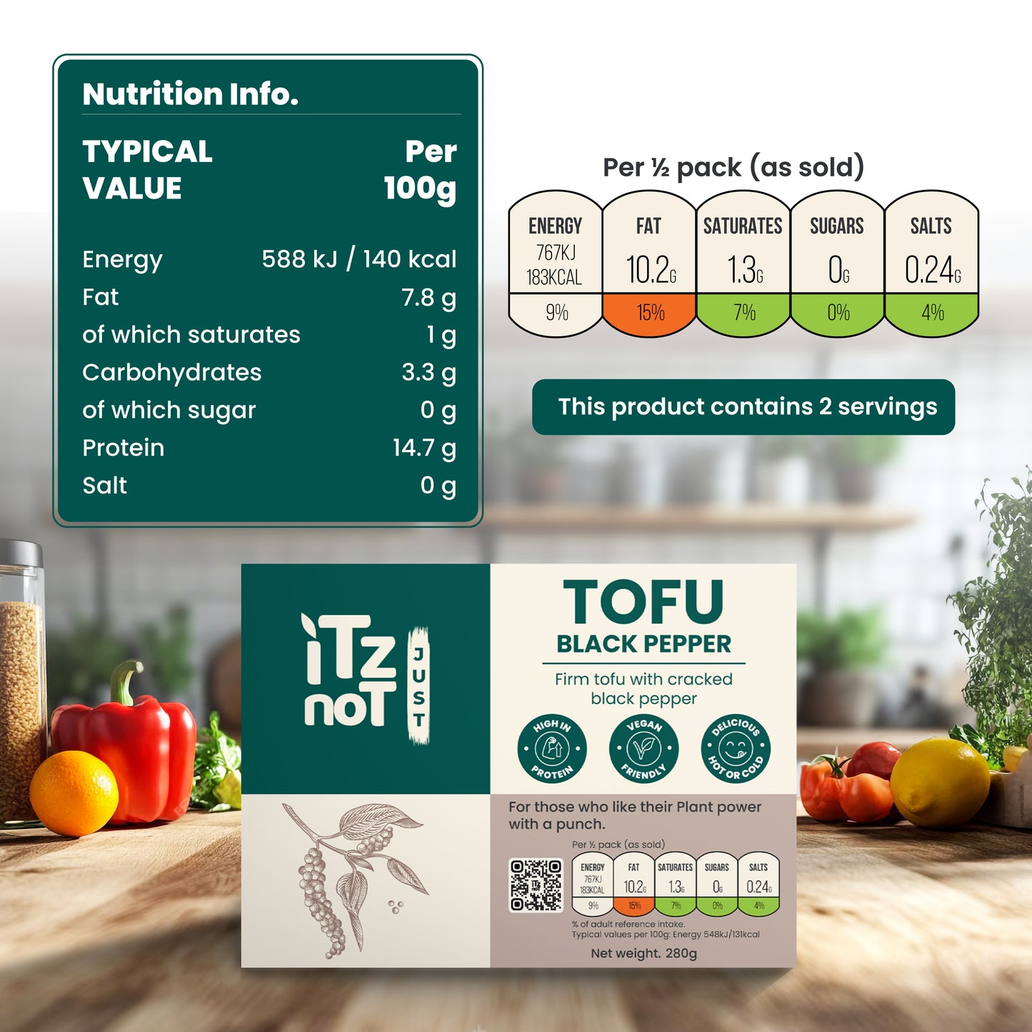 'iTz noT Just' Tofu - Black Pepper