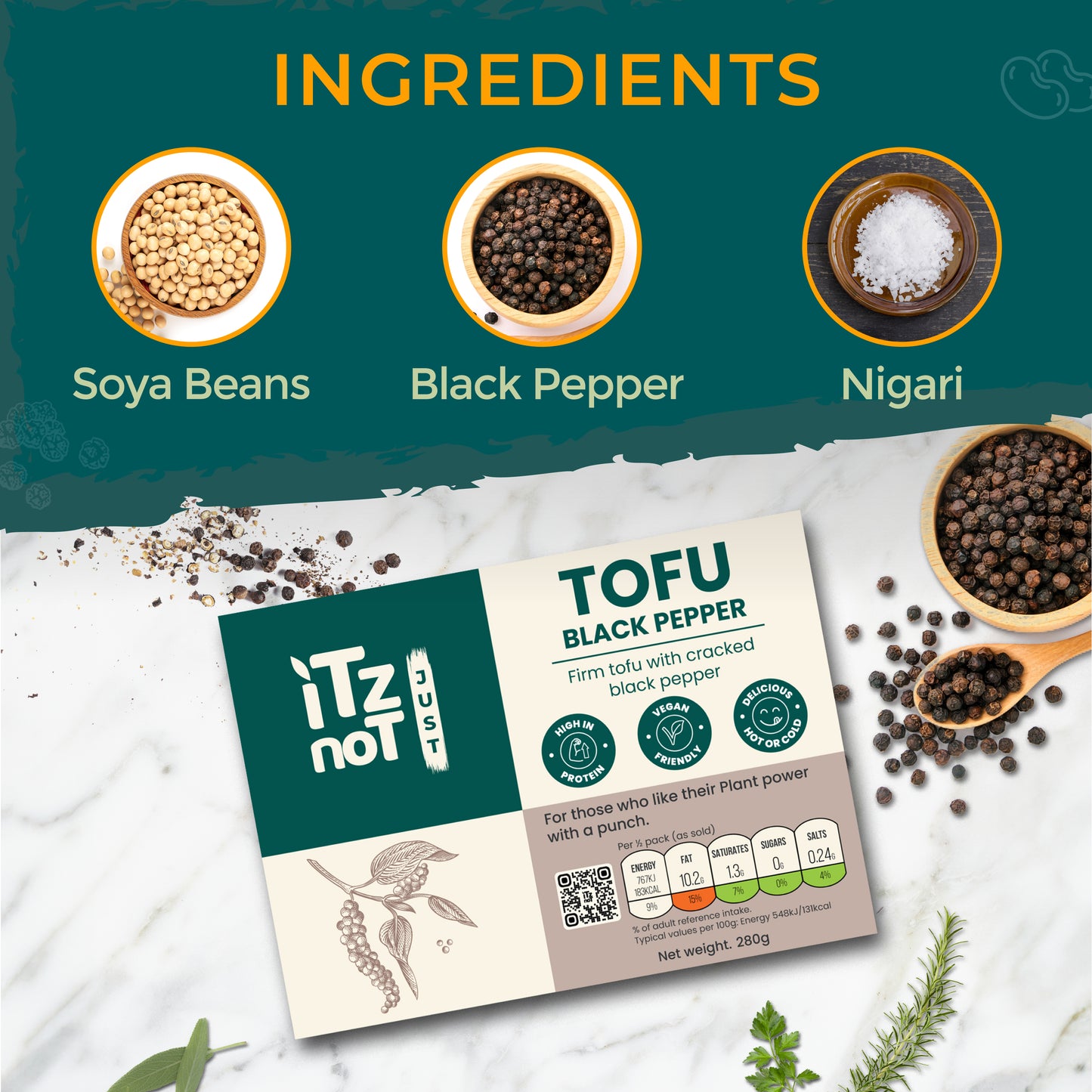 'iTz noT Just' Tofu - Black Pepper
