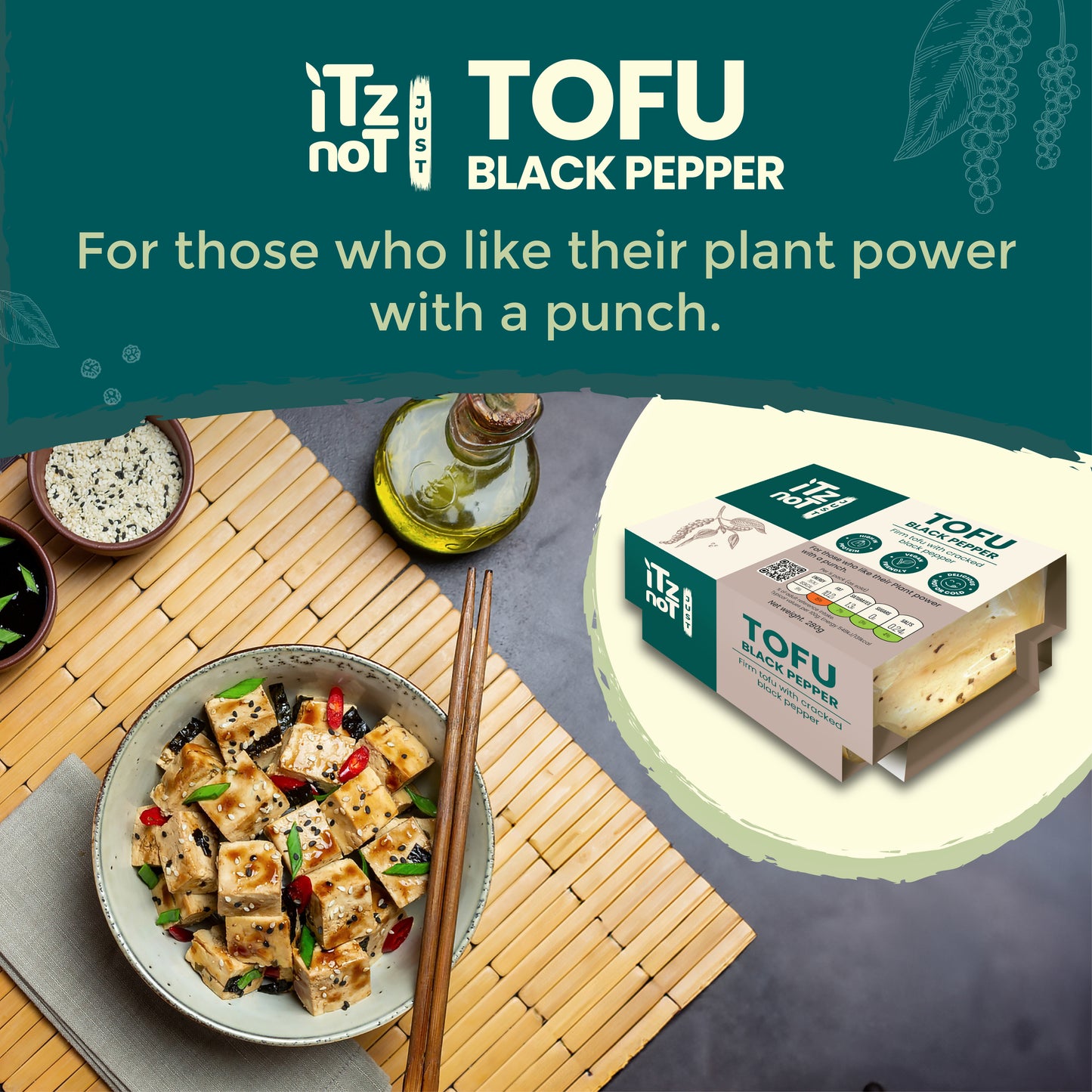 'iTz noT Just' Tofu - Black Pepper