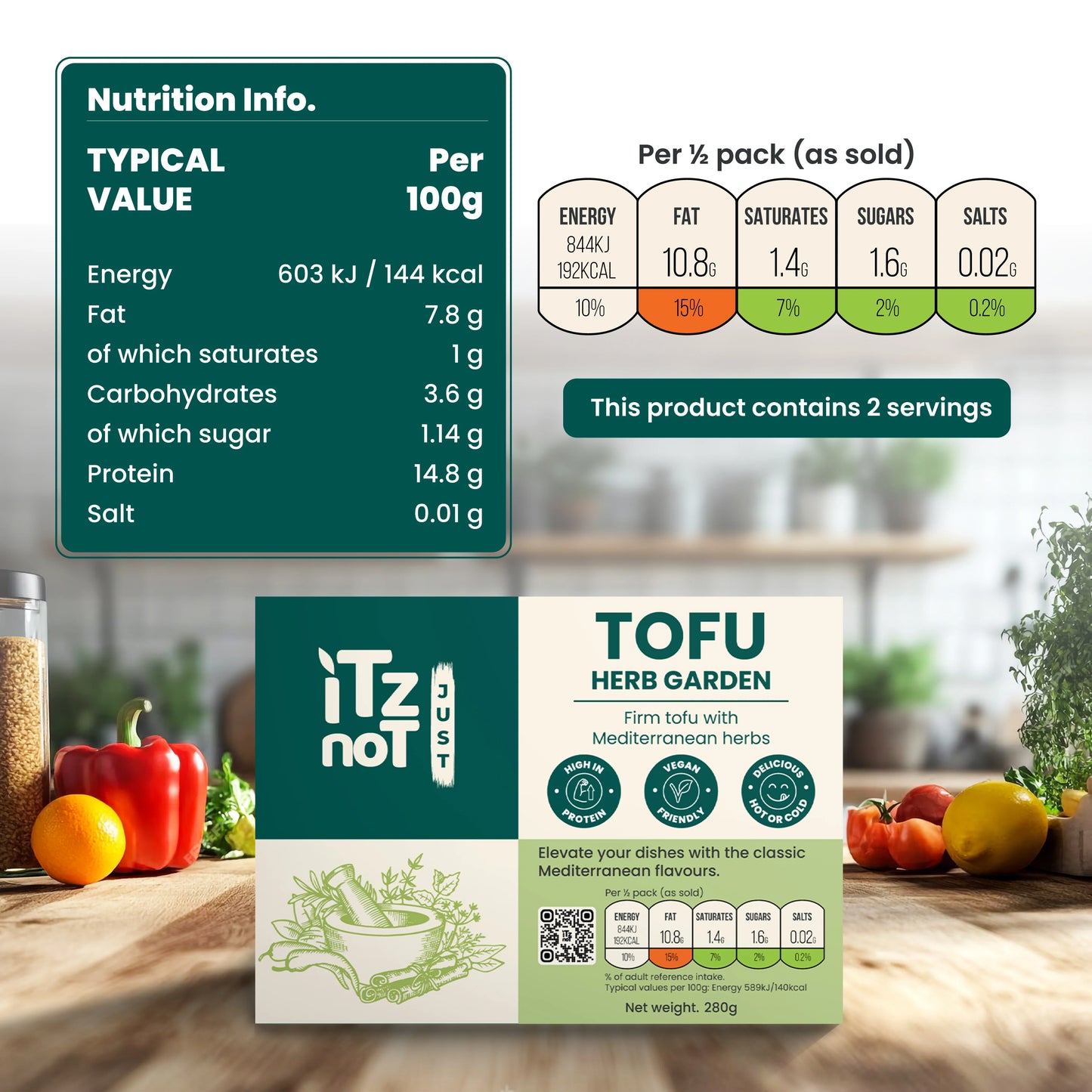 'iTz noT Just' Tofu - Mediterranean Herbs