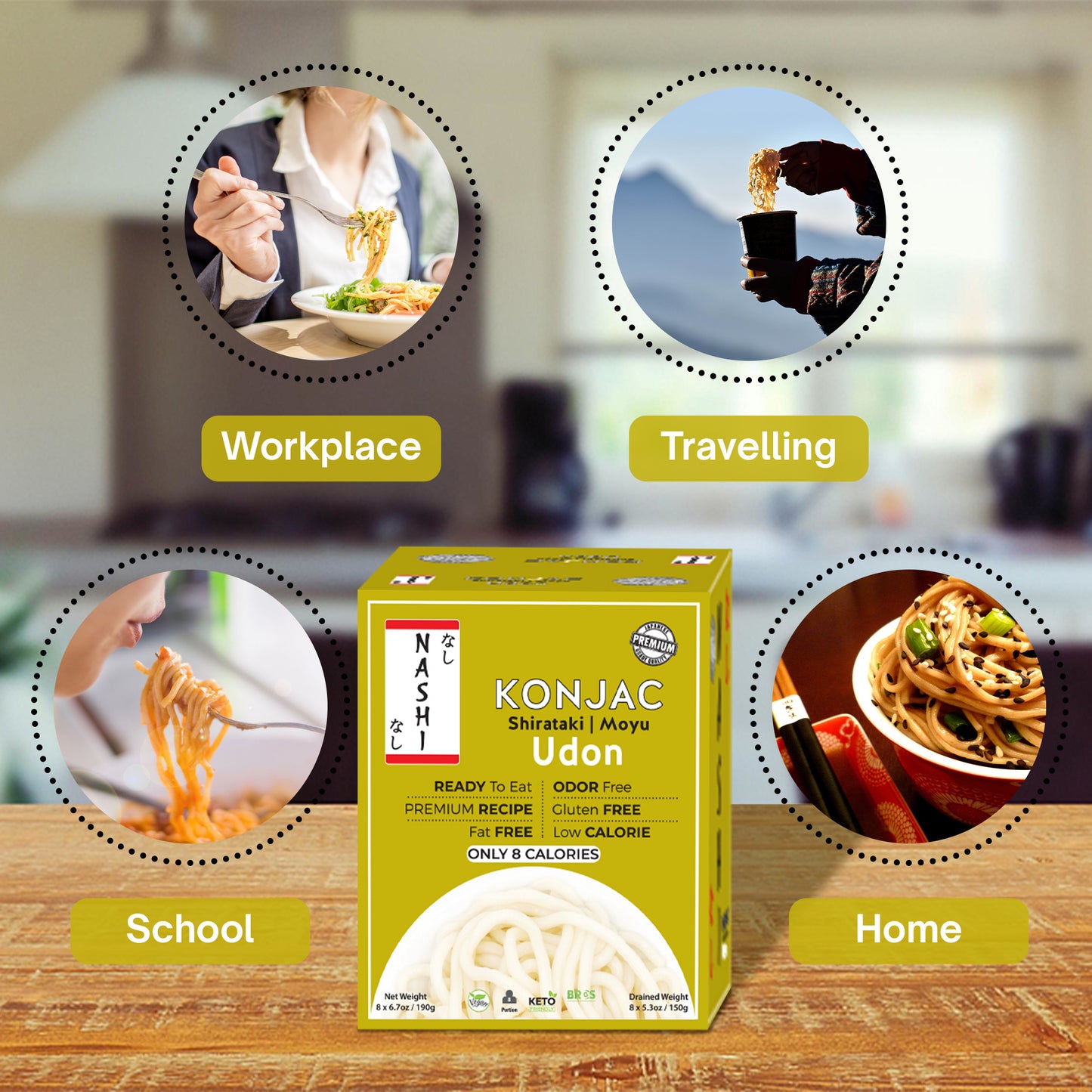 Nashi Konjac Shirataki Premium Udon Noodles