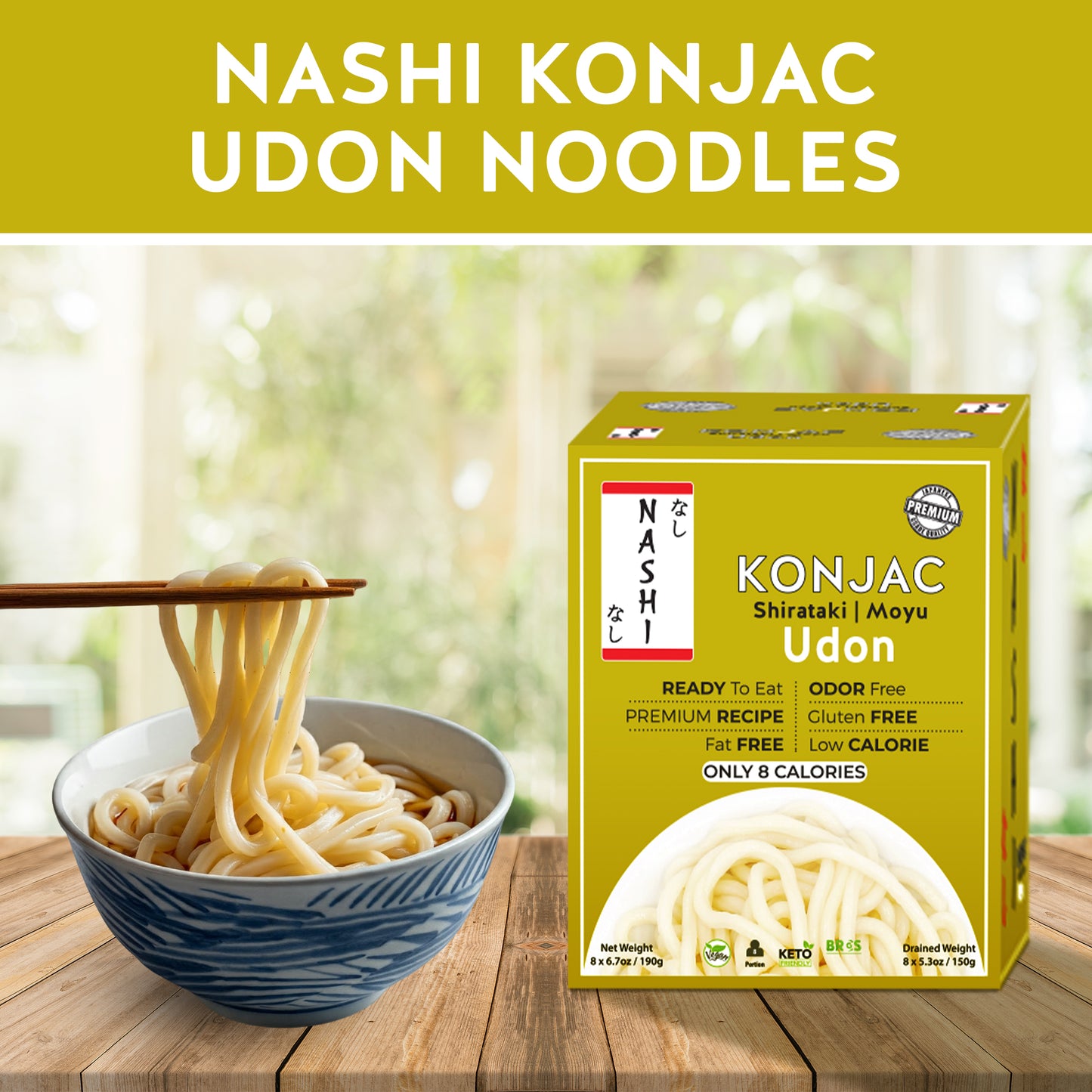 Nashi Konjac Shirataki Premium Udon Noodles