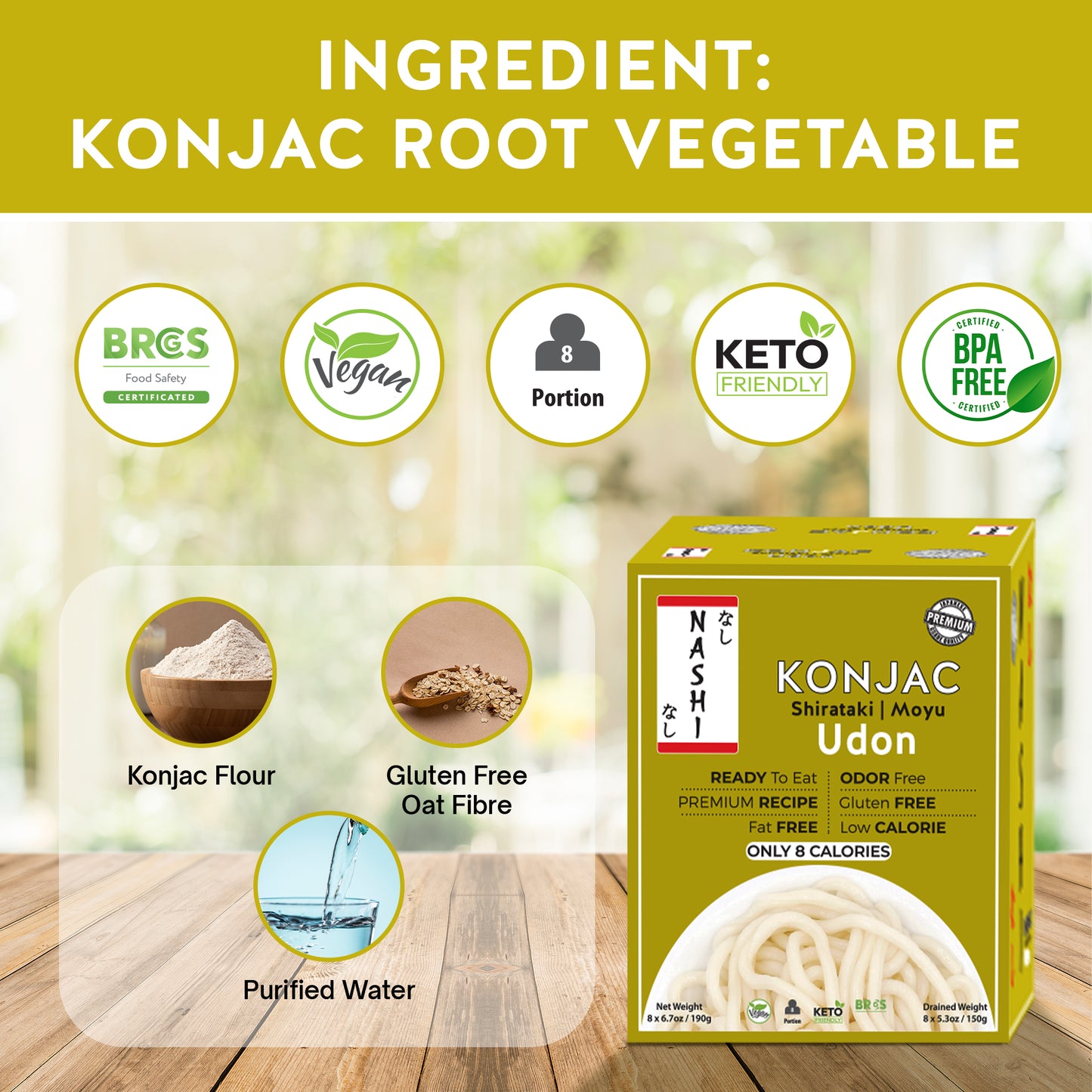 Nashi Konjac Shirataki Premium Udon Noodles