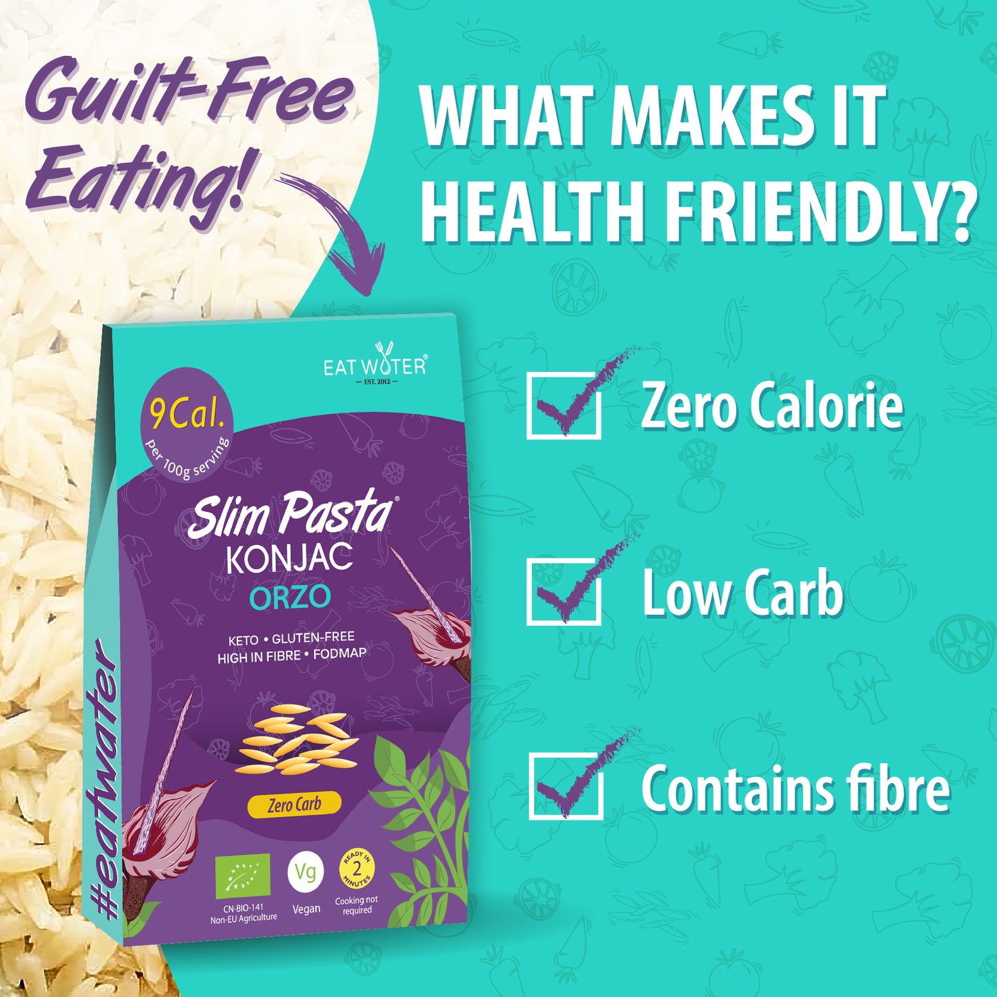 Eat Water Slim Organic Orzo