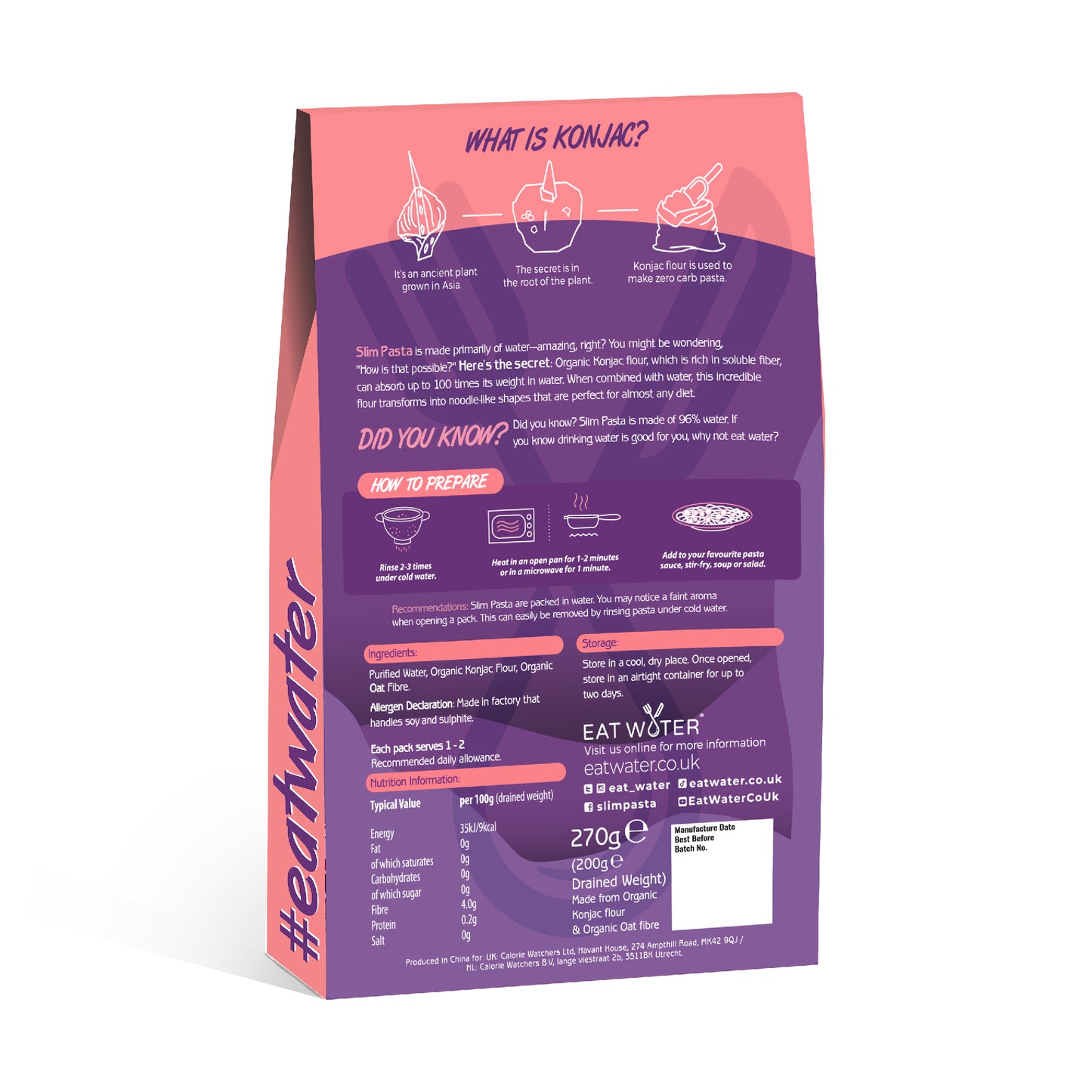 Eat Water Slim Organic Papardelle
