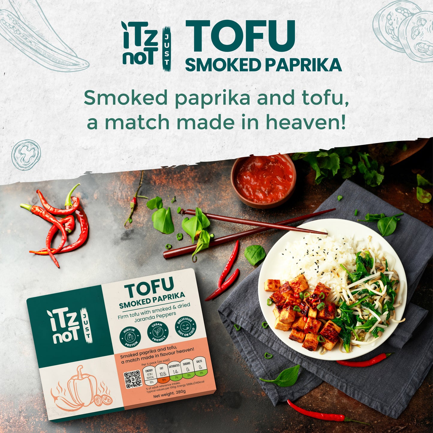 'iTz noT Just' Tofu - Smoked Paprika