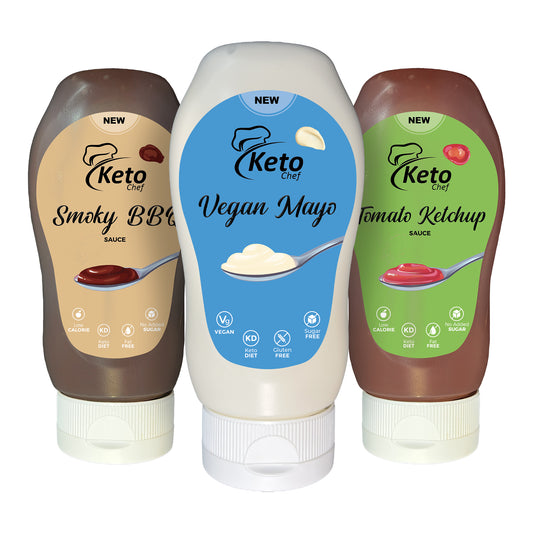 Keto Chef Sauces Combo – (Vegan Mayo, Smoky BBQ, Tomato Ketchup)
