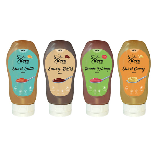 Keto Chef Sauces Combo (Sweet Curry, Smoky BBQ, Tomato Ketchup, Sweet Chilli Sauce)
