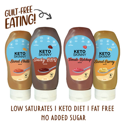 Keto Skinny Assorted Combo(Sweet Chilli, Sweet Curry, BBQ, Ketchup)