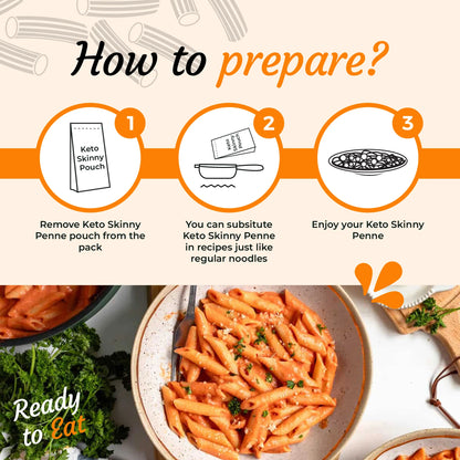 Keto Skinny Penne Pasta