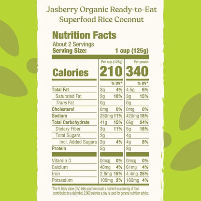 Jasberry Organic Rice - Superfood Rice with High Antioxidants, Ready to Eat or Heat, 100% Jasberry Rice, Non-GMO, Gluten-Free, USDA Certified Organic, Vegan (Pack of 6, Mix Pack)