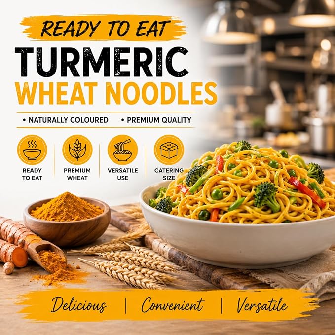 Nashi Ready to Eat Turmeric Flavour Wheat Noodles 2kg (Pack of 4)