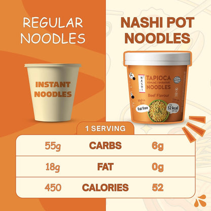 Nashi Tapioca Konjac Shirataki Pot Noodles- Beef Flavour