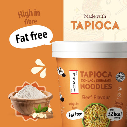 Nashi Tapioca Konjac Shirataki Pot Noodles- Beef Flavour