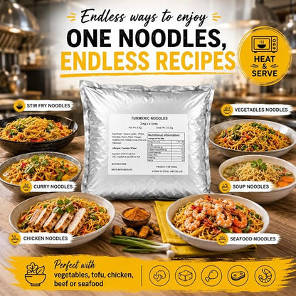Nashi Ready to Eat Turmeric Flavour Wheat Noodles 2kg (Pack of 4)